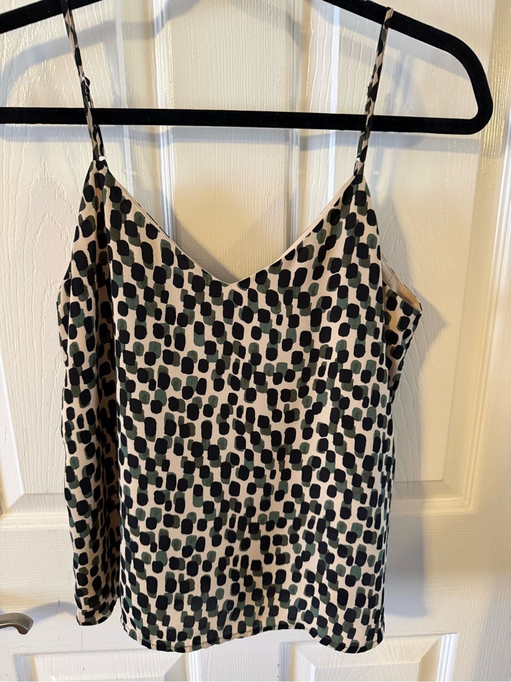 Banana Republic  Spotted V-Neck Cami Tank - Black and Cream S